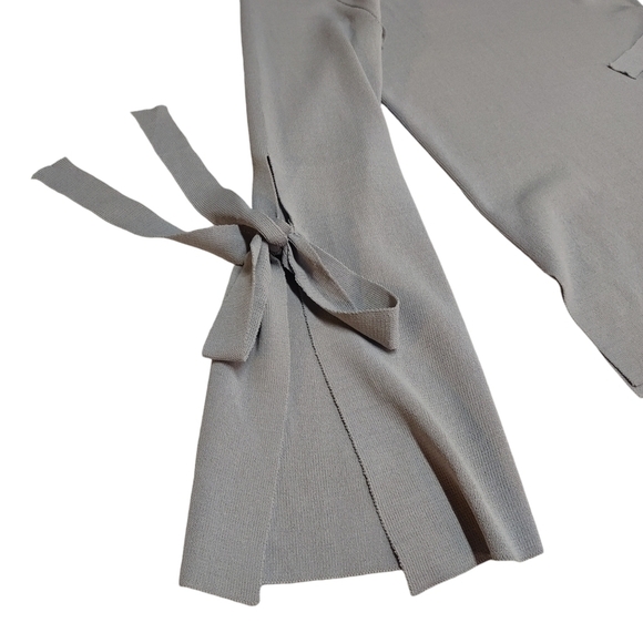 Fate by LFD Sweater Women's Gray Split Tie Sleeve Sweater Sz L NWT - Picture 6 of 10